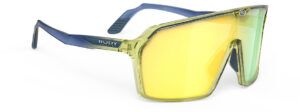 משקפי שמש רודי פרוג'קט דגם ספינשילד מק"טSP720530-000-Spinshield מסגרת צהוב כחול ועדשות מראה בגוון צהוב