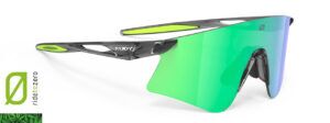 משקפי שמש דגם ASTRAL של רודי פרוגקט מק"ט SP884133-0000. מסגרת אפורה עם עדשות מראה בגוון ירוק