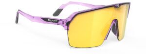 משקפי שמש רודי פרוג'קט דגם ספינשילד אייר מק"טSP845765- SpinshieldAIR מסגרת סגול שקוף ועדשות מראה בגוון צהוב