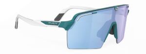 SP986822 משקפי שמש רודי פרוג'קט דגם SPINSHIELD PRO צבע טורקיז לבן ועדשות מראה כחולות